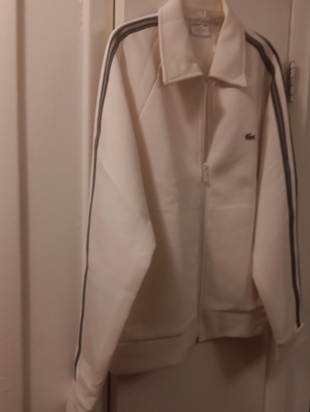 Mens Lacoste WinterWhite/Cream Sweat Suit Pant/jacket Never Worn